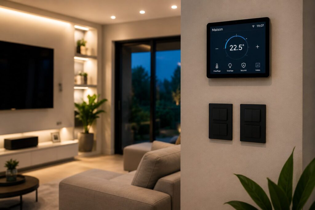 Intérieur moderne avec éclairage piloté